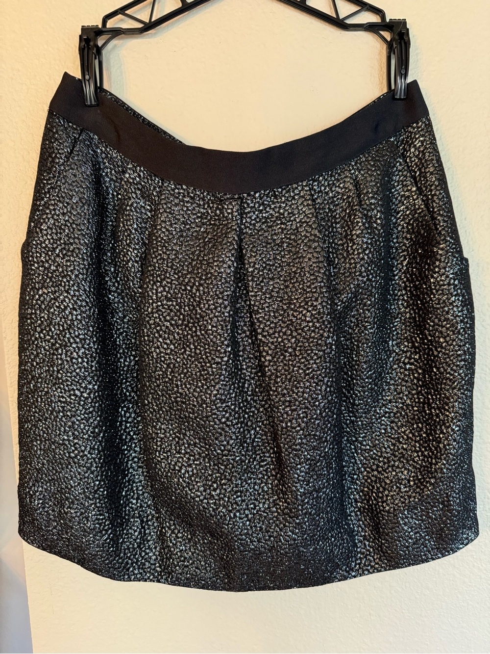 leifsdottir Black Textured Metallic Skirt